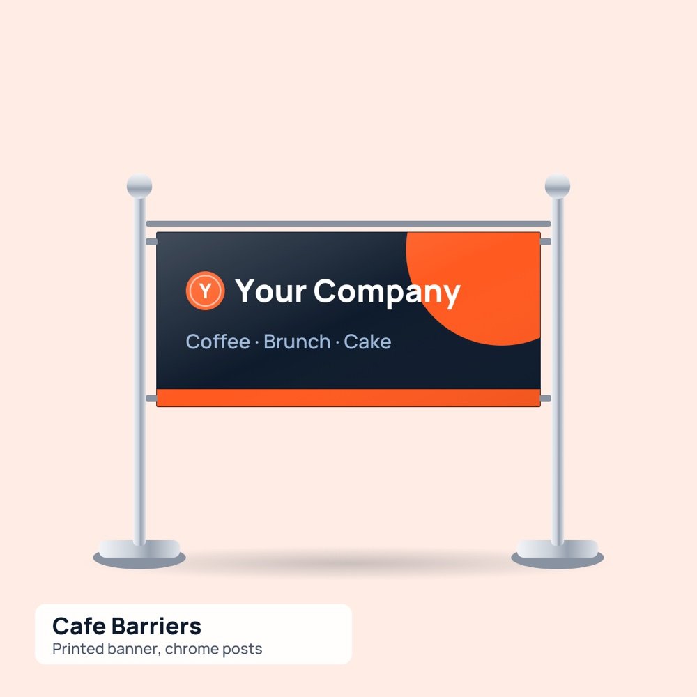 Cafe Barriers printed by Reflyprint