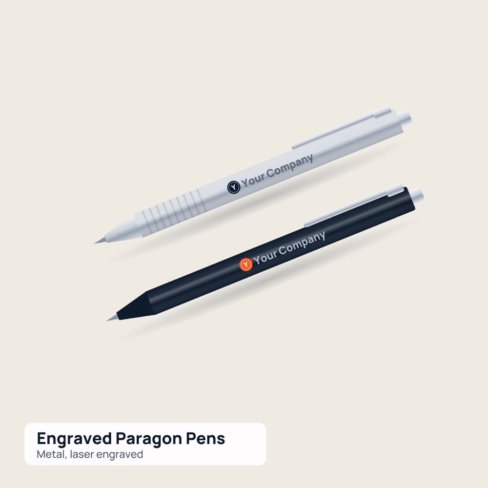 Engraved Paragon Pens printed by Reflyprint