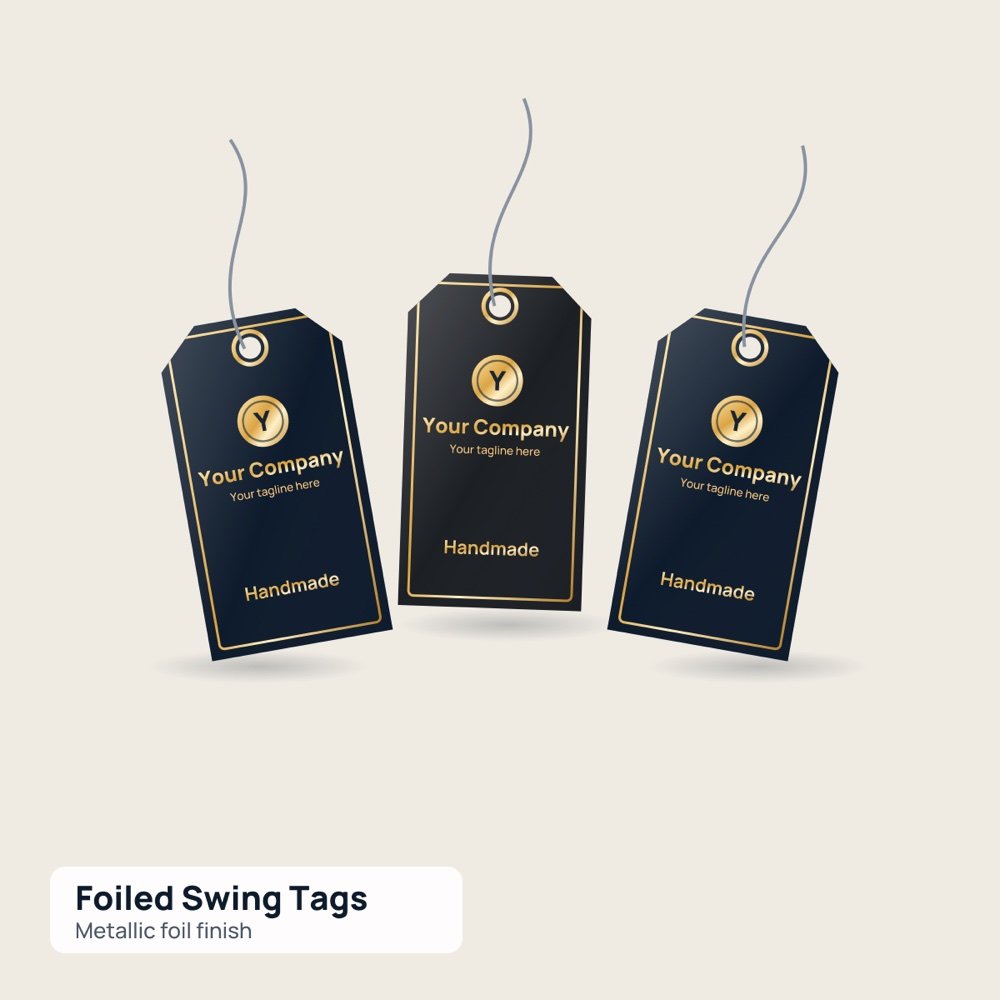 Foiled Swing Tags printed by Reflyprint