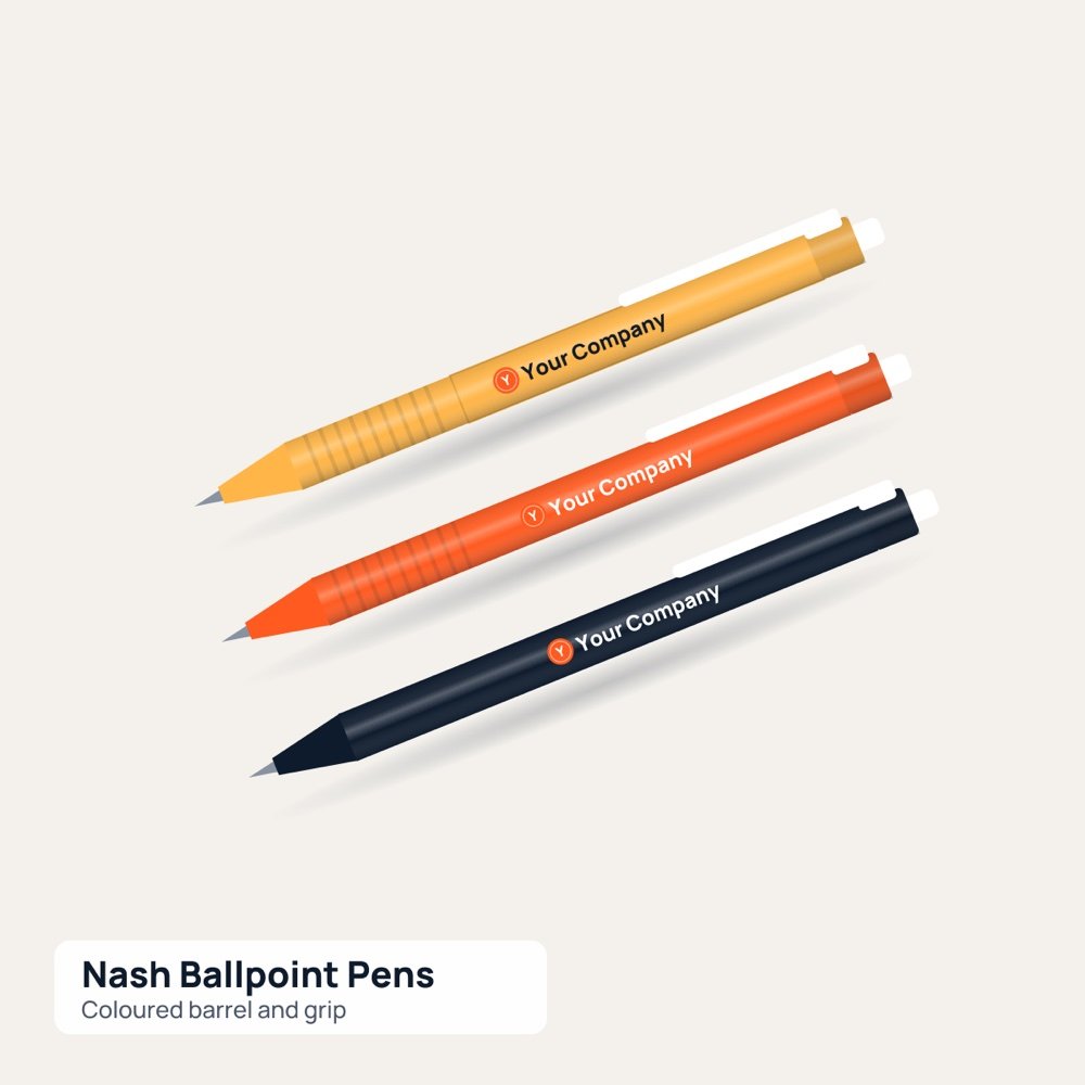 Nash Ballpoint Pen Coloured Barrel and Grip printed by Reflyprint