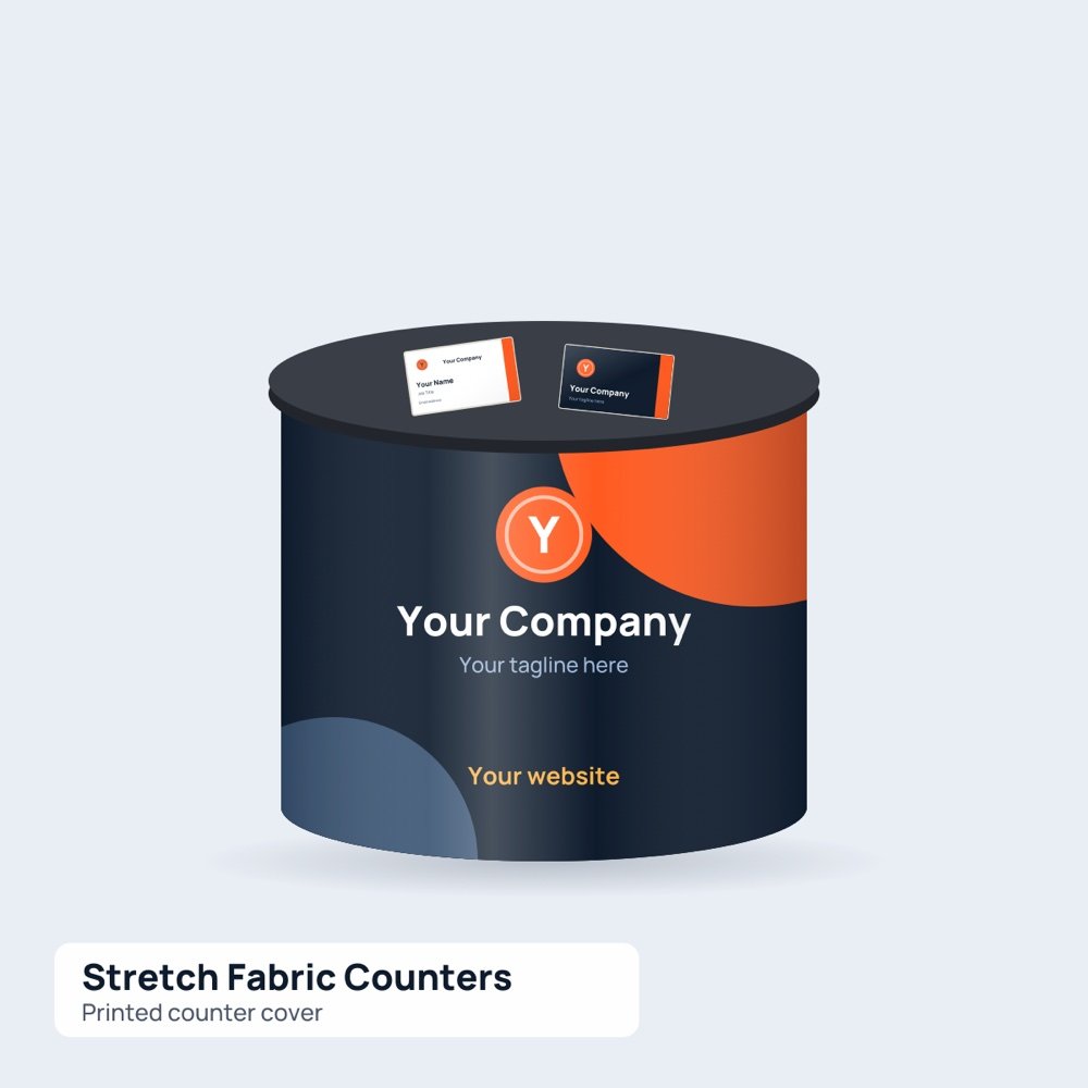 Stretch Fabric Counter Stands printed by Reflyprint