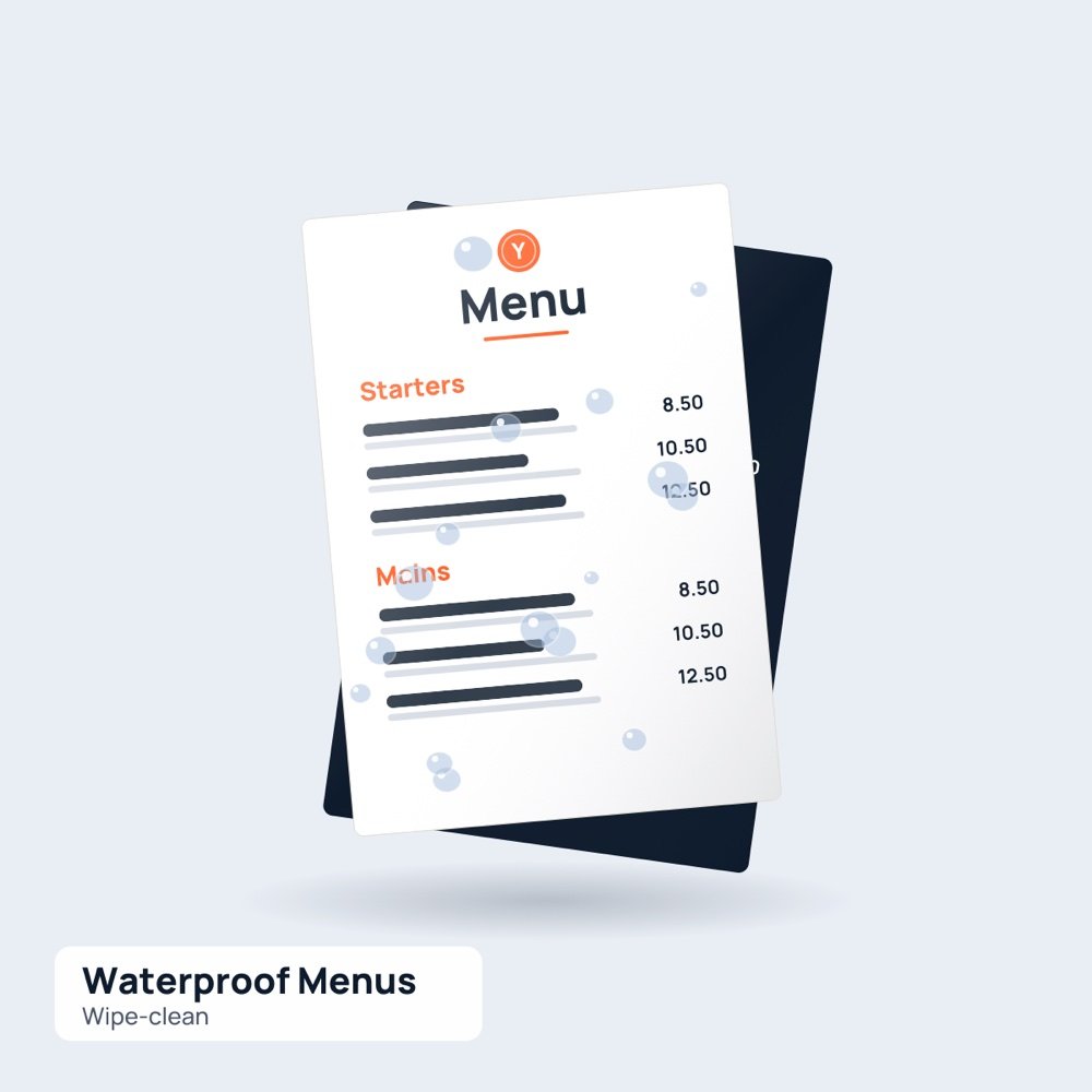 Waterproof Menus printed by Reflyprint
