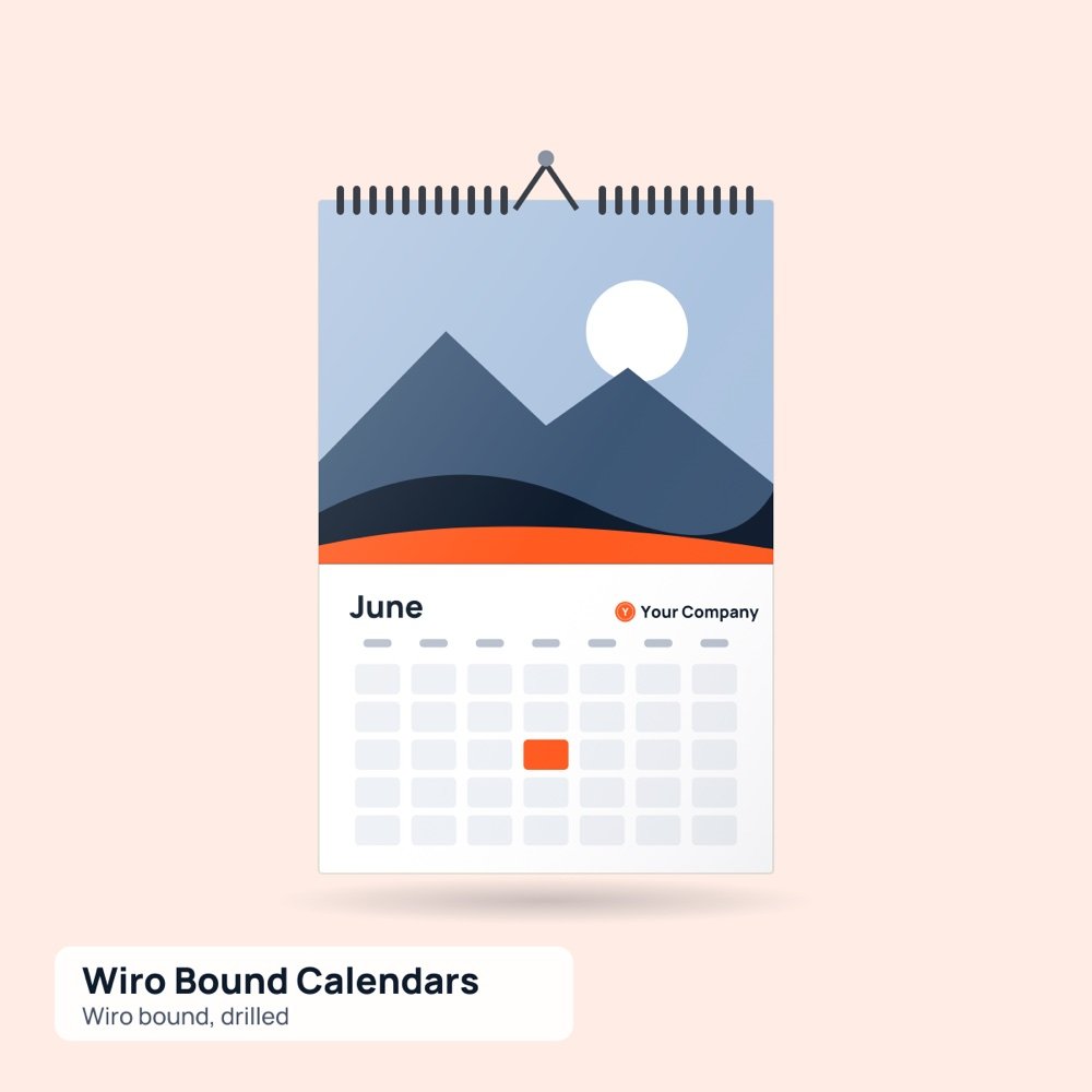 Wiro Bound Drilled Calendars printed by Reflyprint